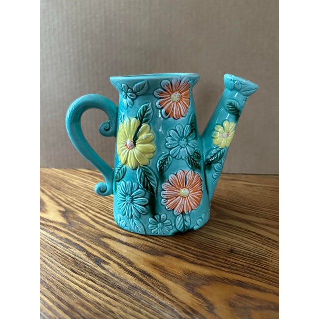 Mid Century Made in Japan Daisy Pitcher For Sale - Image 4 of 5