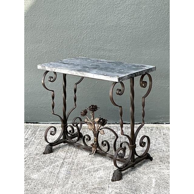 Early 20th Century Vintage Addison Mizner Stone Top Table For Sale - Image 5 of 12