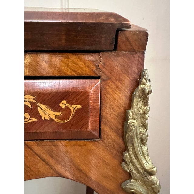 Late 19th Century Late 19th Century French Louis XV Style Marquetry Writing Desk With Ormolu Mounts For Sale - Image 5 of 6
