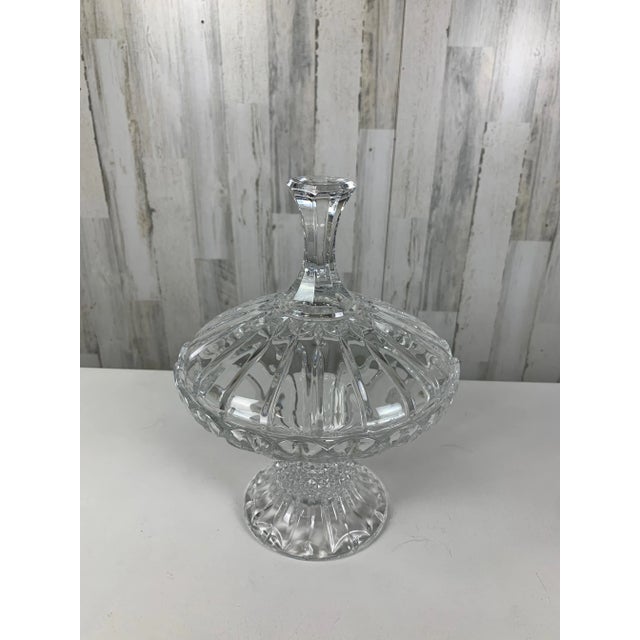 Traditional Lead Crystal Shannon Designs Compote For Sale - Image 3 of 10