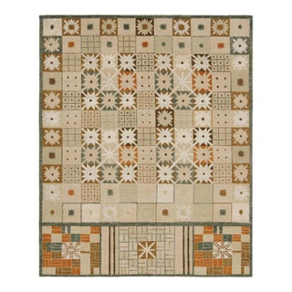 Rug & Kilim’s Scandinavian Style Rug in Beige-Brown With Geometric Patterns For Sale