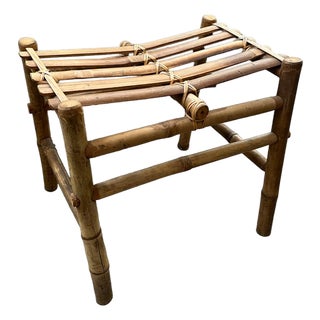 Late 20th Century Bamboo Stool For Sale