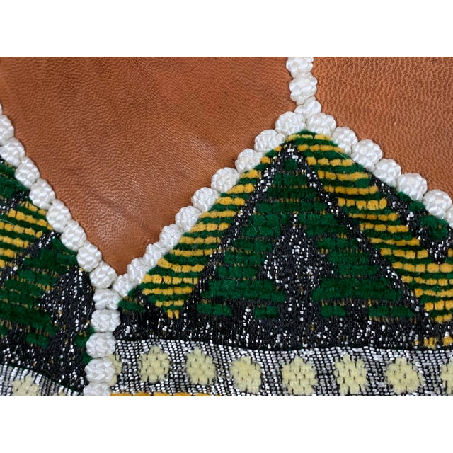 Animal Skin Moroccan Ottoman Floor Pouf Cover For Sale - Image 7 of 7