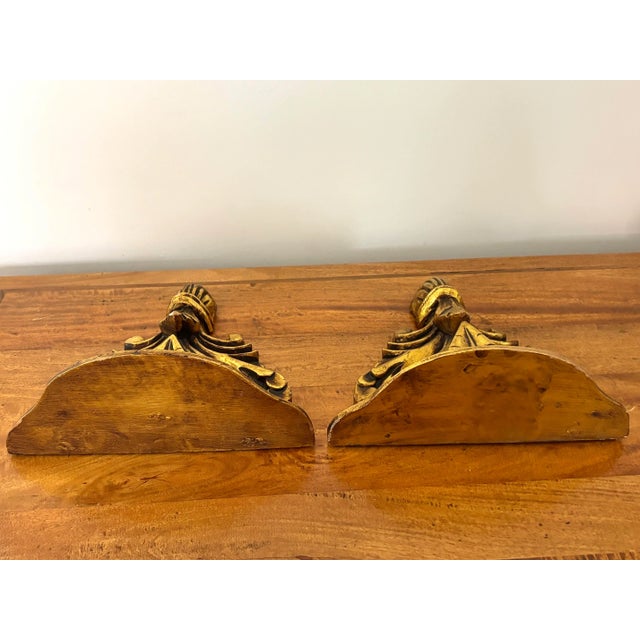 Mid 20th Century Italian Giltwood Wall Bracket Shelves - A Pair For Sale - Image 10 of 11