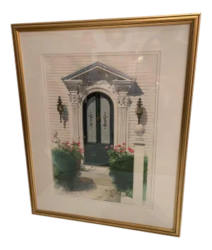 Framed Original Watercolor of Nantucket Doorway