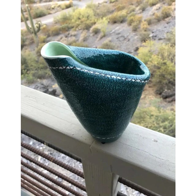 Mid-Century Modern Ed Langbein Italian Mid Century Pottery Vase For Sale - Image 3 of 7