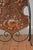K0653 stylish late victorian arts and crafts fire screen, having hand rolled and beaten shield shaped copper panel of...