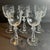 Art Deco Antique 1930’s Rock Sharpe Crystal Stem Wine Glasses Paisley Pattern Set of 5 For Sale - Image 3 of 9