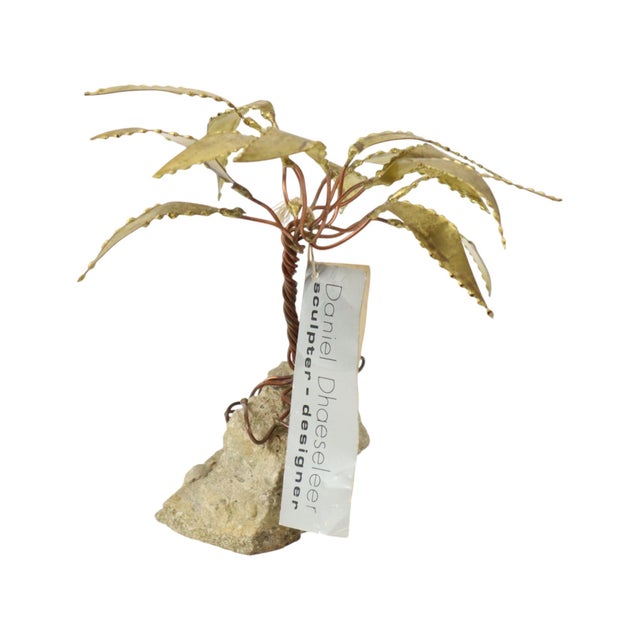 Copper Palm Tree on Rock Sculpture by Daniel Dhaeseleer, 1970s For Sale - Image 3 of 16