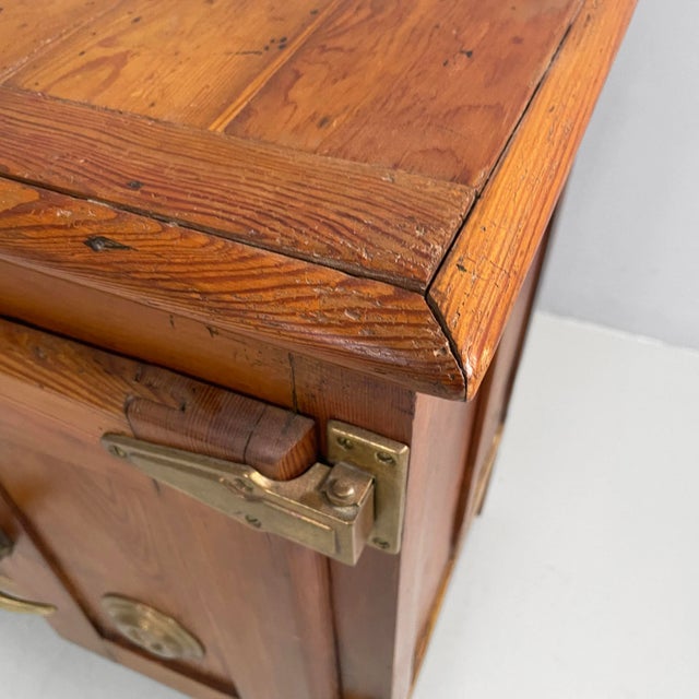 Italian Wood and Brass Ice Box, 1930s For Sale - Image 10 of 18