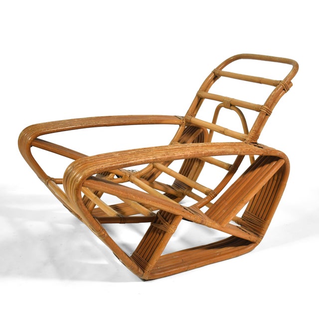 Paul Frankl Paul Frankl 6-Band Rattan Pretzel Arm Chaise For Sale - Image 4 of 9