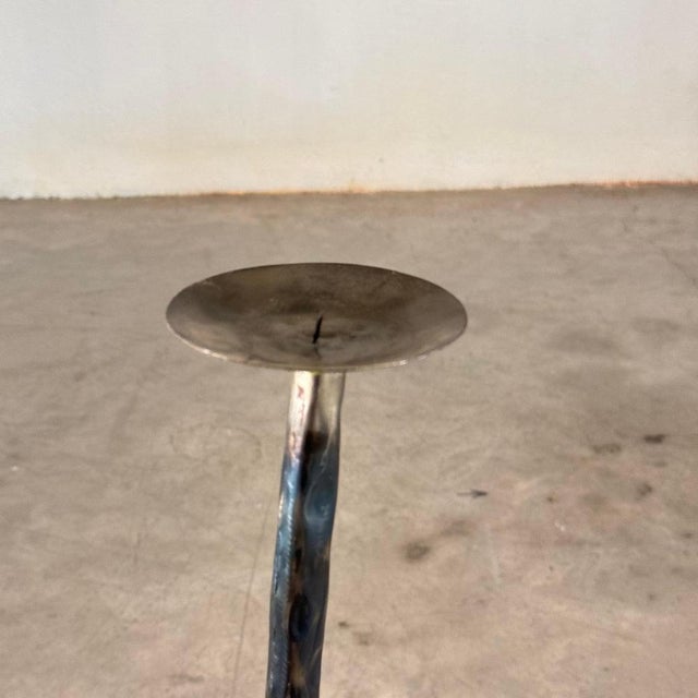 Sculptural Candleholders in Burnished Metal, Italy, 1980s, Set of 3 For Sale - Image 14 of 18