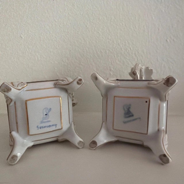 Late 19th Century Attractive Vintage Von Schierholz Porcelain Candle Holders For Sale - Image 5 of 5