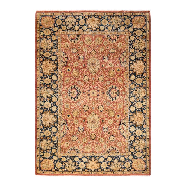 Orange Mogul, One-of-a-Kind Hand-Knotted Area Rug in Orange, 6' 3" x 8' 10" For Sale - Image 8 of 8
