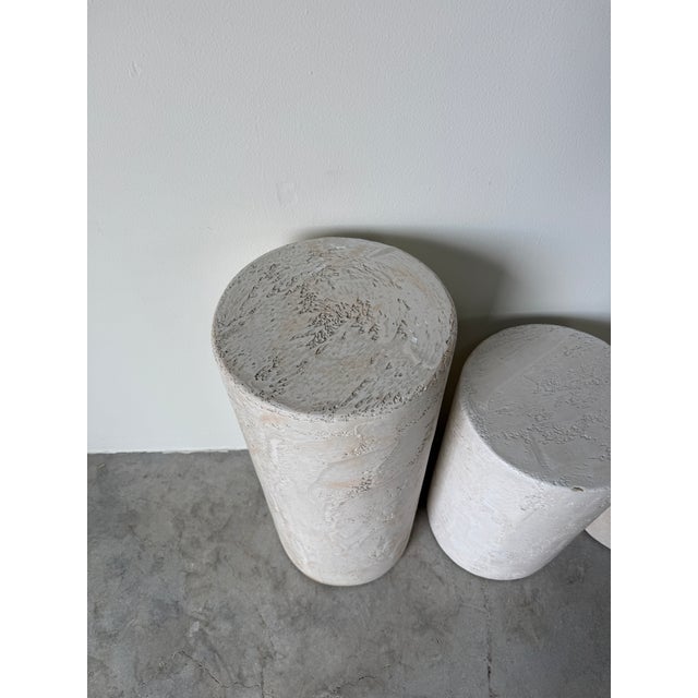 1980's Postmodern Plaster and Wood Pedestals - Set of 3 For Sale - Image 10 of 18