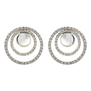 Late 20th Century Pair of Kabana Diamond Earrings For Sale