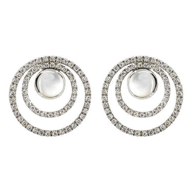 Late 20th Century Pair of Kabana Diamond Earrings For Sale