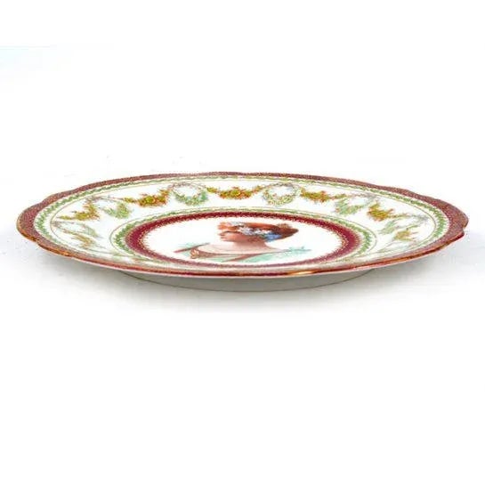 Late 19th Century Vintage Austrian "Beatrice" Painted Porcelain Plate For Sale In Houston - Image 6 of 13