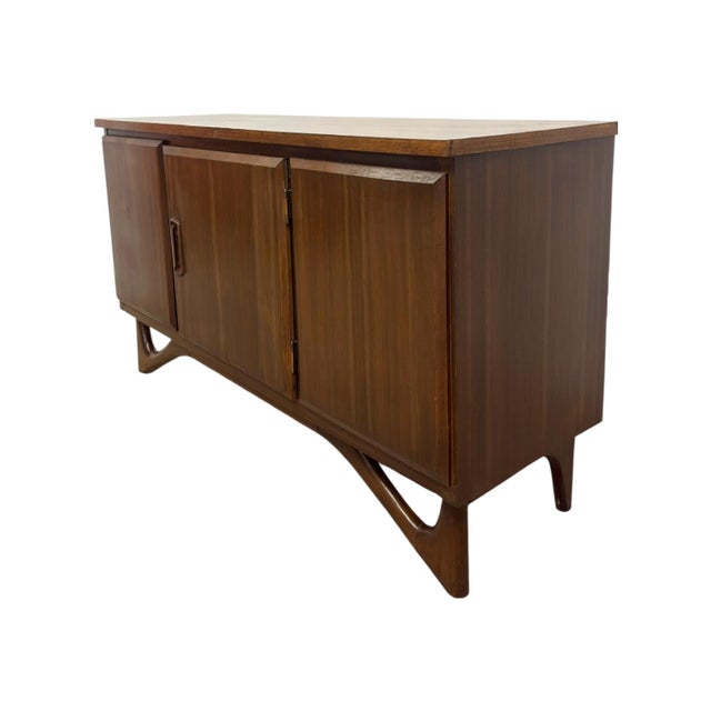 Mid-Century Modern Vintage Mid-Century Modern Sideboard Credenza With Adrian Pearsall Style Base For Sale - Image 3 of 7