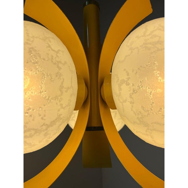 White Yellow and White Pendant Lamp by Richard Essig For Sale - Image 8 of 11