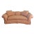 Vintage Baker Furniture Curved Sofa in Peach Damask Upholstery For Sale