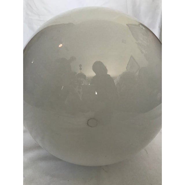 White Original 1920's School House Globe Light Fixture For Sale - Image 8 of 11