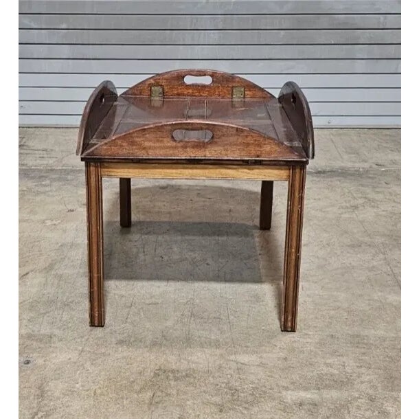 Antique Mahogany Butler Table Coffee Table For Sale - Image 4 of 6