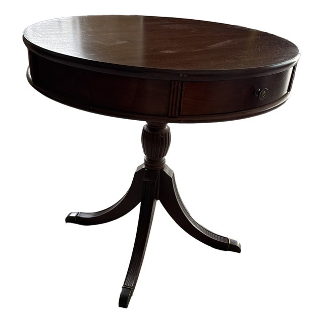 Early 18th Century Mahogony Single Drawer Drum Table For Sale