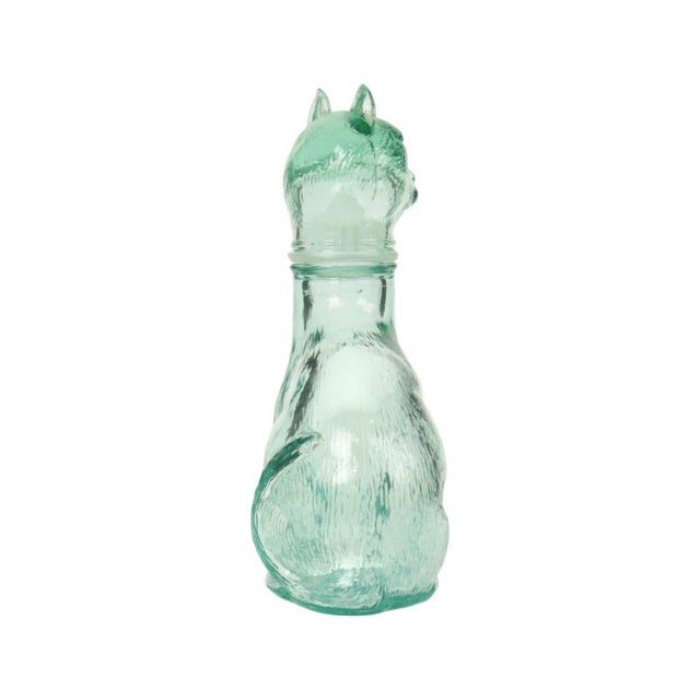 Small Glass Cat Carafe by Vetreria Etrusca Glassware, 1960s For Sale - Image 3 of 11