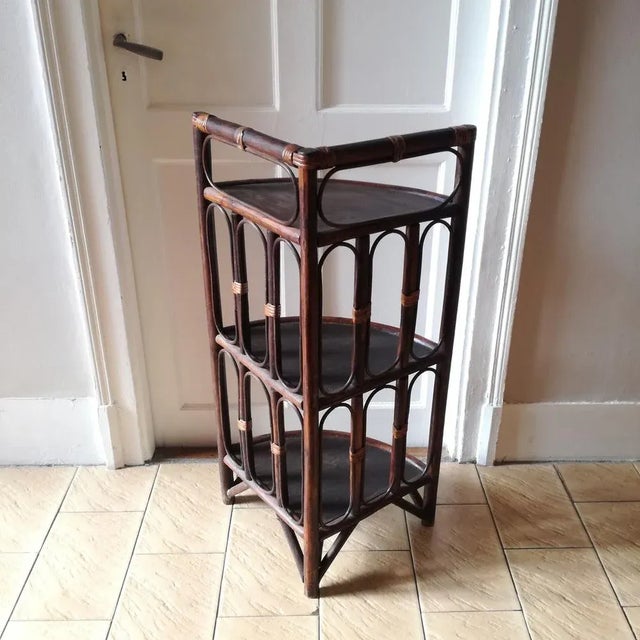 Vintage Rattan Corner Shelf Chairish