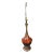 Mid-Century Glazed Lamp with Walnut Base For Sale