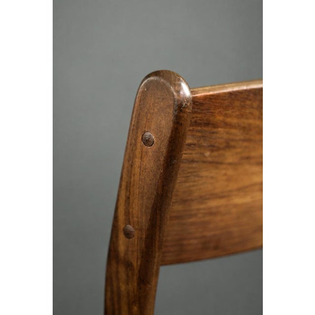 Mid-Century Modern Scandinavian Dining Chairs in Teak and Vinyl, 1960s, Set of 4 For Sale - Image 17 of 18