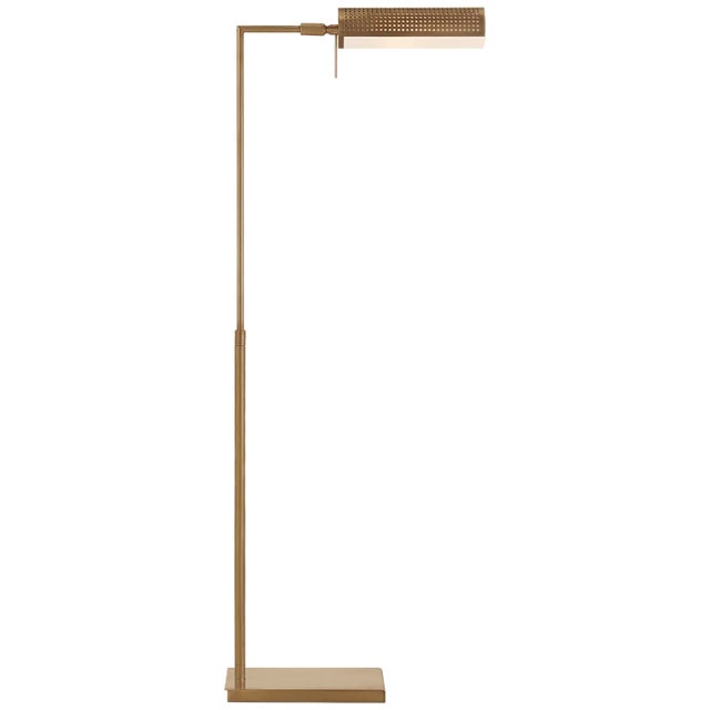 Kelly Wearstler for Visual Comfort Signature Precision Pharmacy Floor Lamp in Antique-Burnished Brass with White Glass For Sale