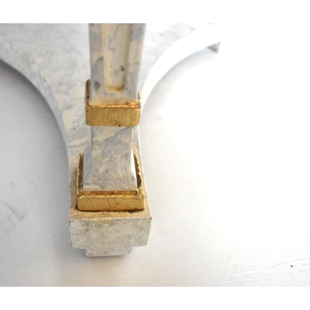 Late 20th Century Vintage Neoclassical Round Faux Marble Side Table For Sale - Image 5 of 12