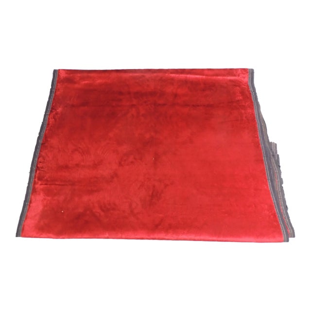 Vintage Scarlet Red Silk Velvet Fabric For Sale