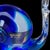 This striking Murano glass snail figurine captures attention with its vibrant blue hues and graceful swirling design....
