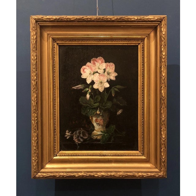 Bouquet of Flowers, 19th Century, Oil Painting on Panel, Framed For Sale - Image 10 of 10