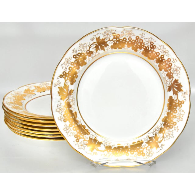 1960s Mid 20th Century Hammersley Gilded Plates- Set of 8 For Sale - Image 5 of 6