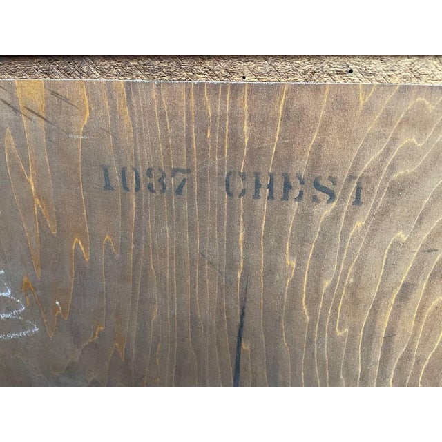 Antique 1930's Bedroom Highboy Dresser Chest of Drawers, Hand Carved Walnut, Burl Inlay For Sale - Image 11 of 13