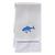 Blue Swimming Fish Guest Towel White Waffle Weave, Ladder Lace, Embroidered For Sale
