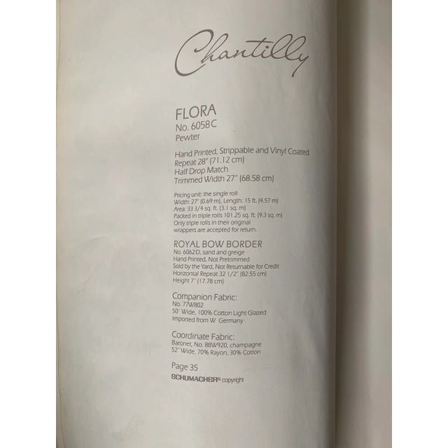 Impressionist Vintage Schumacher Hand-Printed Wallpaper Flora Rolls For Sale - Image 3 of 5