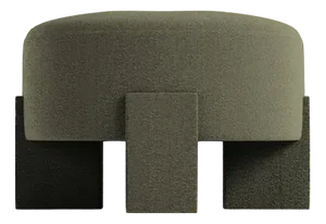 Cassete Puff in Boucle Olive by Alter Ego for Collector