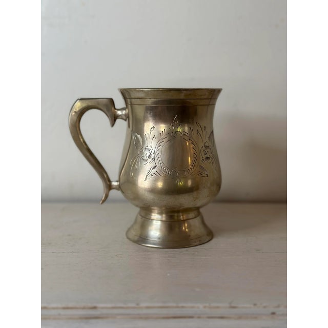 English Vintage English Silverplate Tankard Vessel For Sale - Image 3 of 7