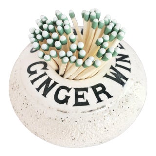 Antique English Ginger Wine Advertising Match Striker For Sale