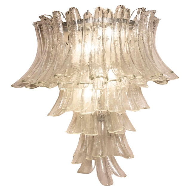 Wall Light in Transparent Glass Petals from Venini, 1970s For Sale - Image 11 of 11