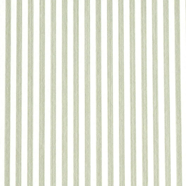 Schumacher Sample - Schumacher Edwin Stripe Narrow Wallpaper in Linen For Sale - Image 4 of 4