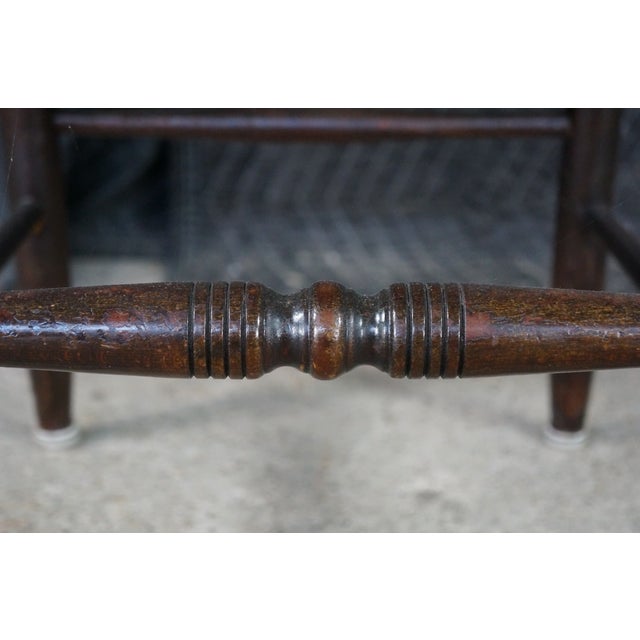 Antique 19th Century Early American Hitchcock Style Mahogany Caned Arm Chair For Sale - Image 13 of 18