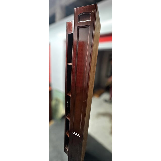 Vintage Mahogany 4-Shelf Corner Bookcase For Sale - Image 10 of 11