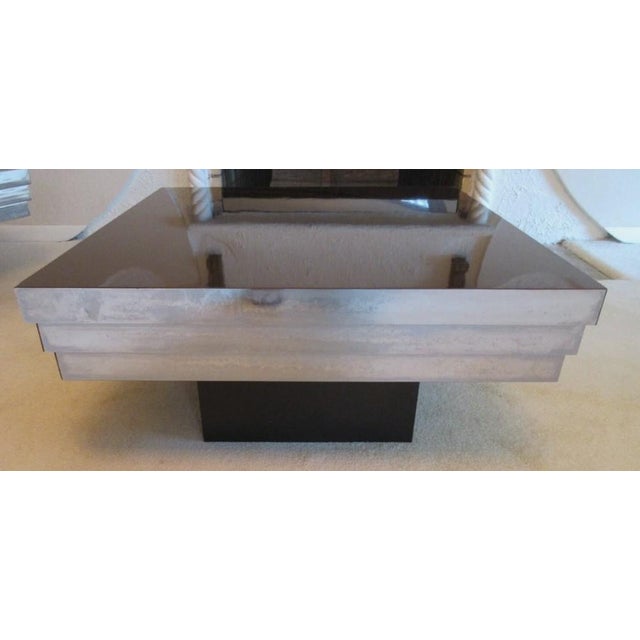 Attributed to Pierre Cardin Graduated End Table 1970s Graduated Postmodern metal laminate For Sale - Image 12 of 14