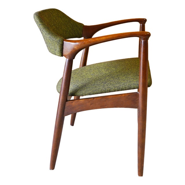 Mid-Century Modern Kosuga Armchair With Original Green Tweed Upholstery, Japan, C. 1960s–1970s For Sale